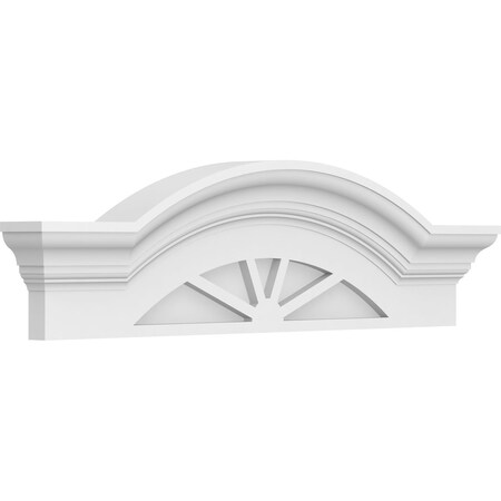 Ekena Millwork Segment Arch W/ Flankers 4 Spoke Architectural Grade PVC Pediment, 26"W x 7-1/2"H x 2-1/2"P PEDPS026X075SGF04